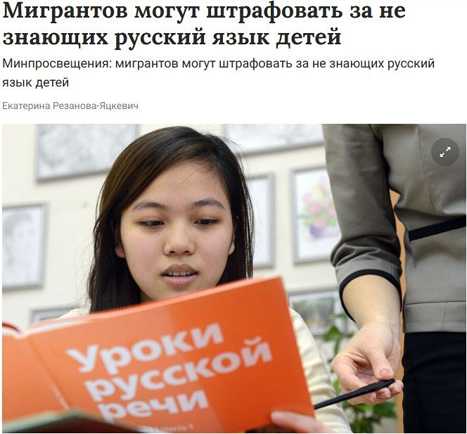 Мигрантов могут оштрафовать, если их дети не владеют русским языком