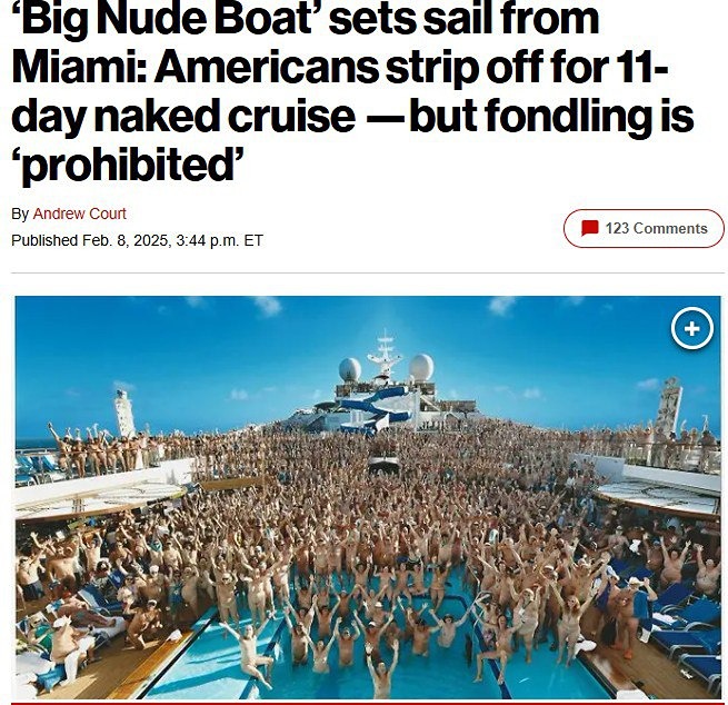 В скором времени стартует круиз для любителей нудизма, который продлится 11 дней и пройдёт по Карибскому морю