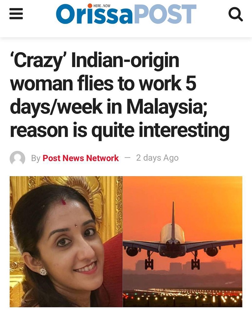 Девушка из Малайзии, чтобы сэкономить на аренде жилья и проводить больше времени с семьёй, добирается до работы на самолёте