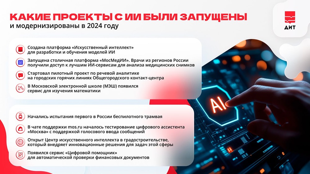 Сергей Собянин поделился, что в столице активно внедряются технологии искусственного интеллекта в различные сферы городской жизни