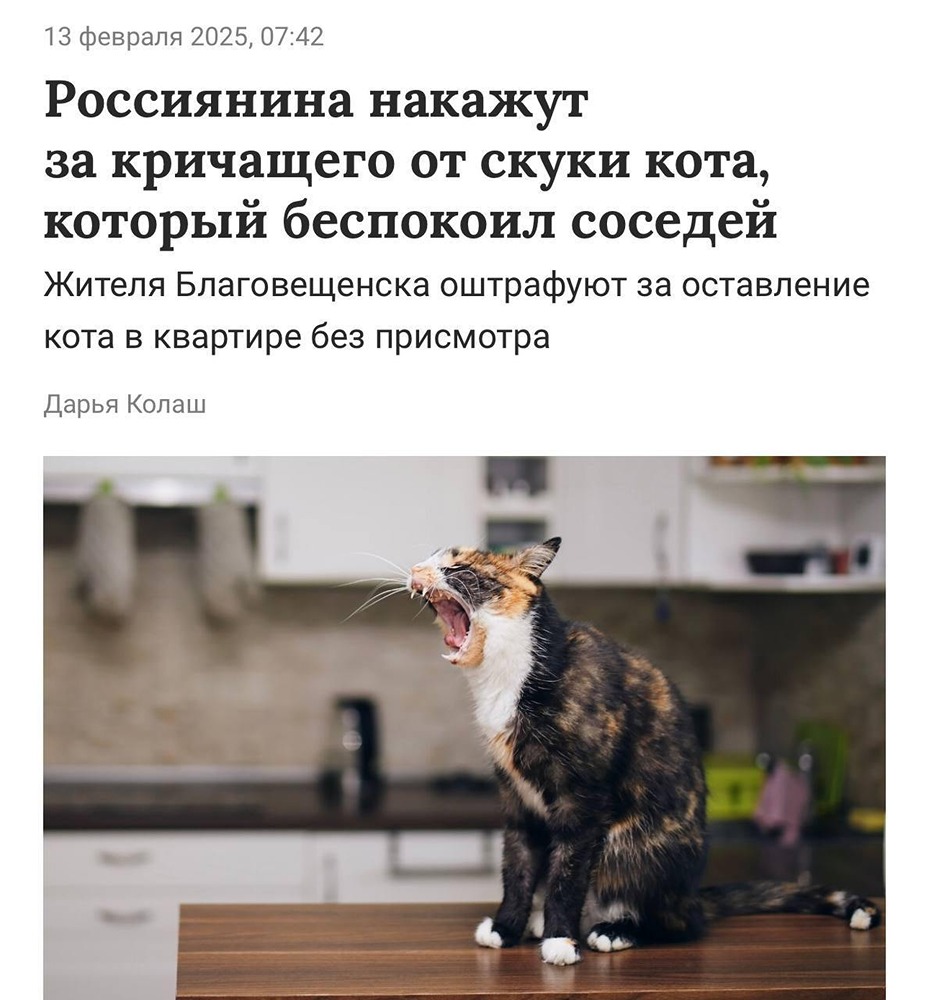 Гражданин Российской Федерации будет привлечён к административной ответственности за то, что его домашний питомец издавал громкие звуки