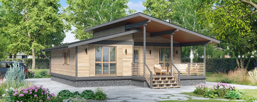 Одноэтажный дачный дом «Охотник М 6»