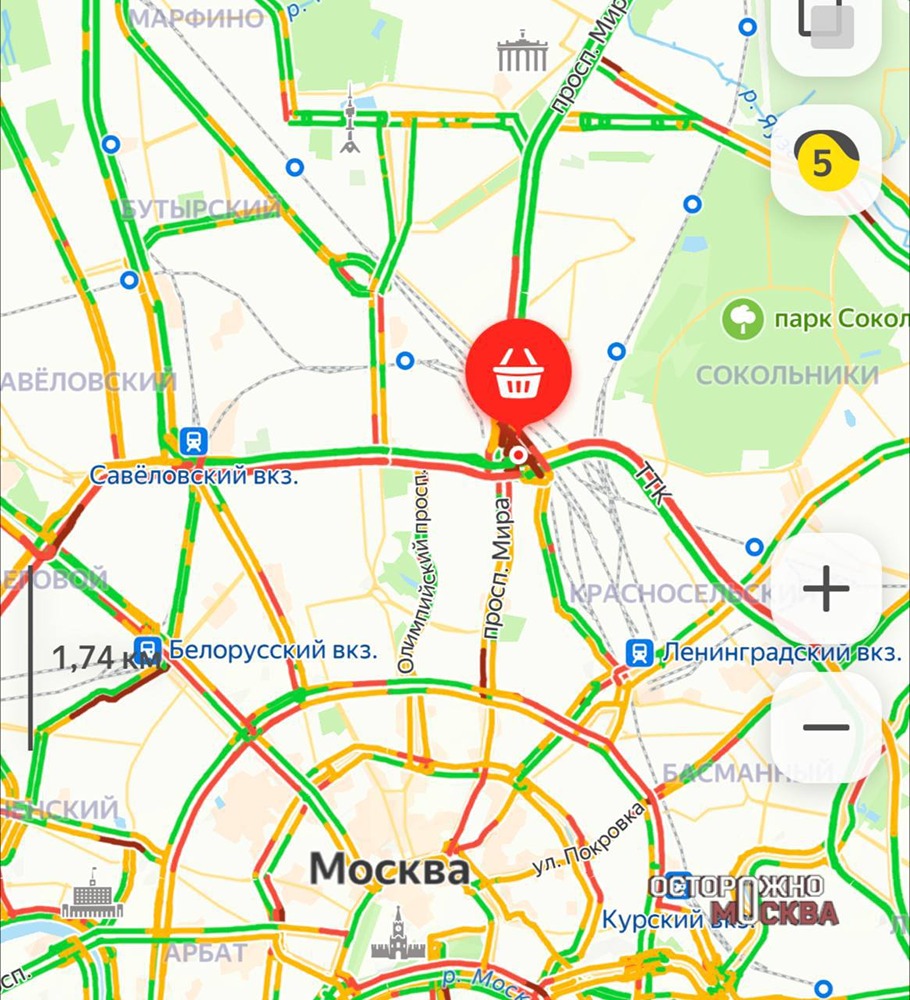 Затор на Рижском направлении протяжённостью 12 километров