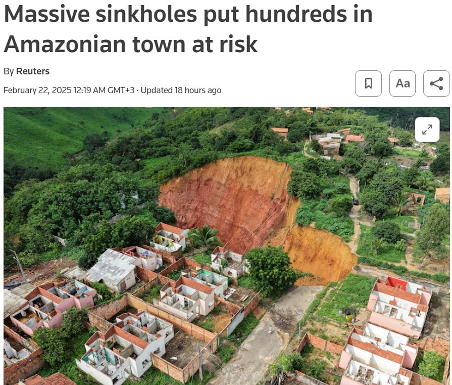Город в Бразилии может уйти под землю