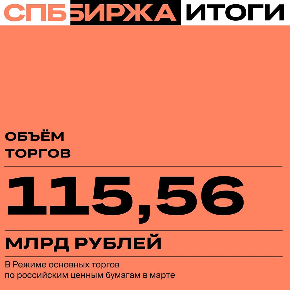 СПБ биржа: итоги марта