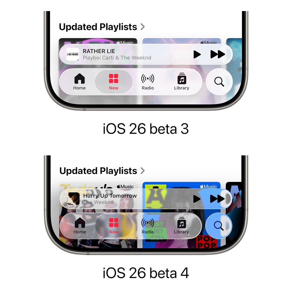 Обновление iOS 26: как изменился дизайн Liquid Glass в четвёртой бете и что ждать дальше