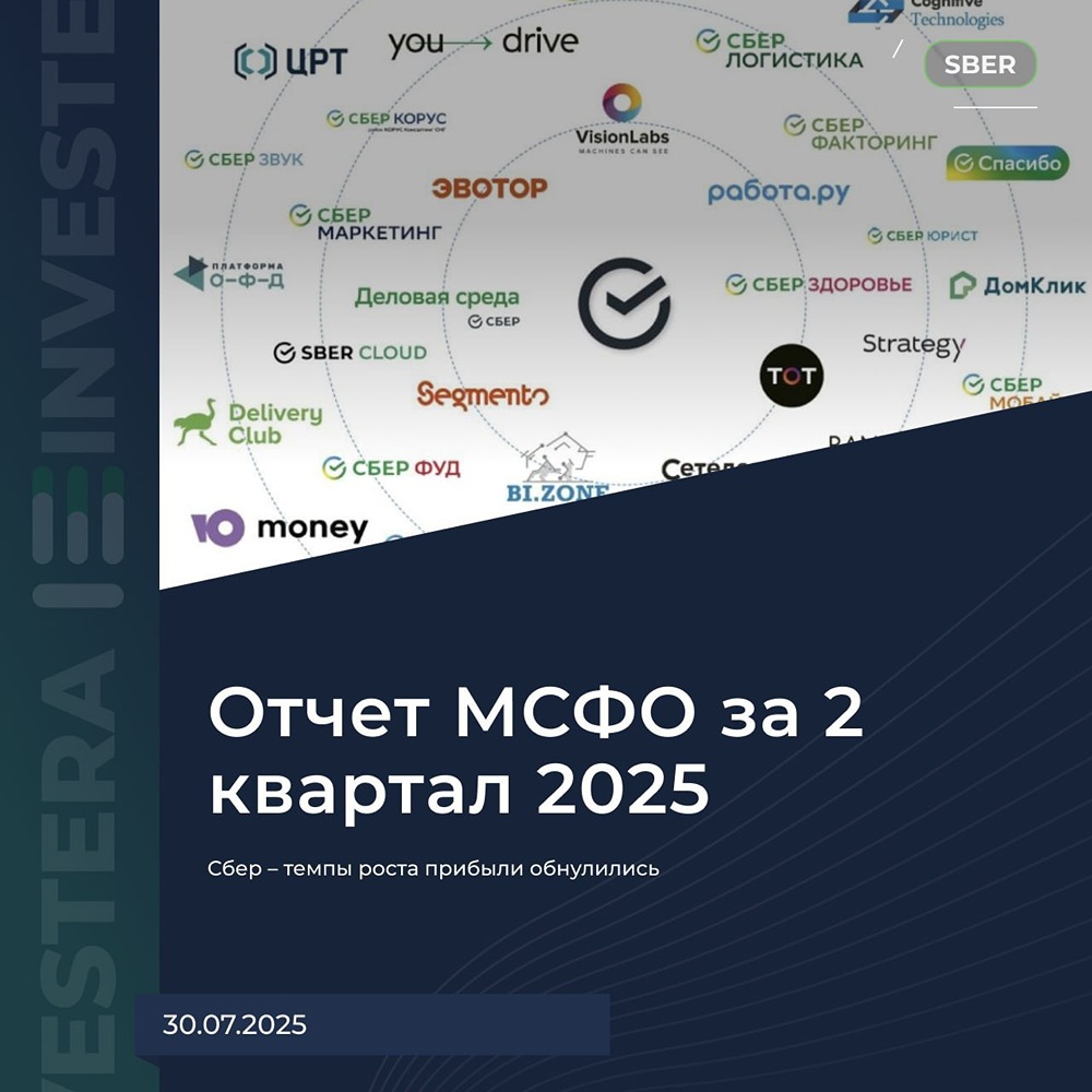 Финансовые показатели Сбербанка за Q2 2025: рост замедляется, риски увеличиваются
